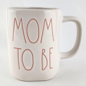 ⭐️2/ $50⭐️ Rae Dunn Artisan Collection White Mug Coffee Pink Letters  MOM TO BE